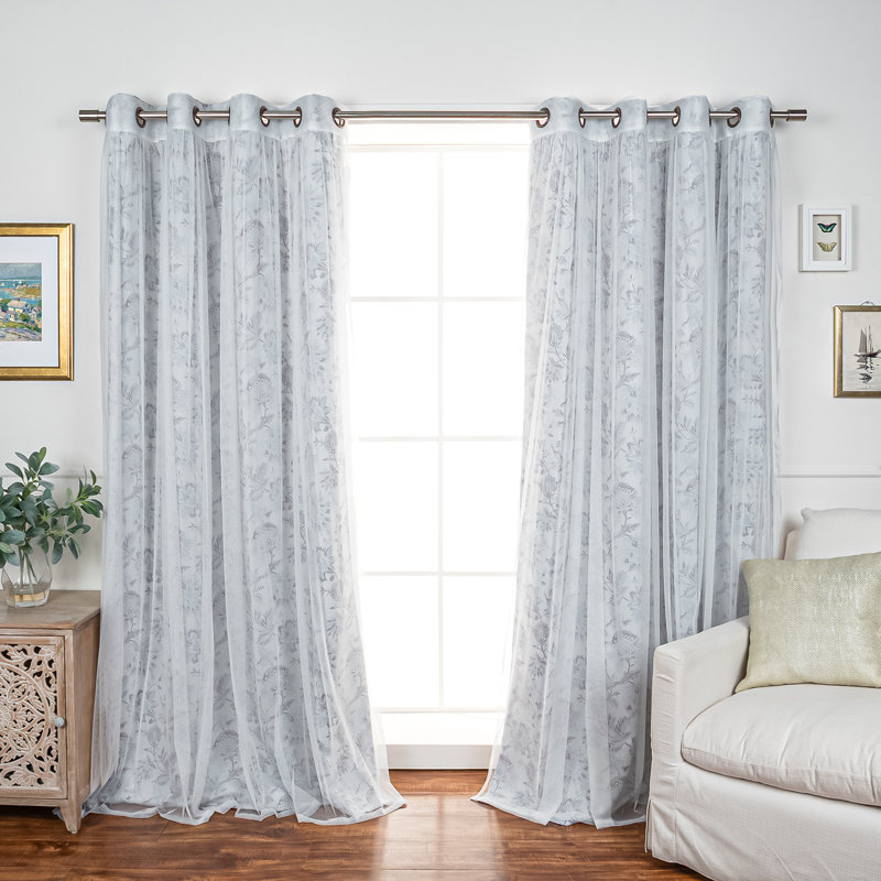 Abisia Room Darkening Curtain, Blue