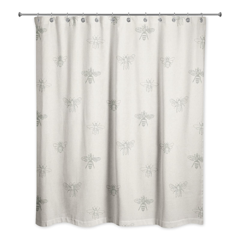 Asheley Abstract Shower Curtain, Gray/Cream