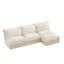 Canapé modulaire rembourré sans accoudoir à 3 places avec repose-pieds réversible, canapé modulaire sans accoudoirs, tissu-531683774