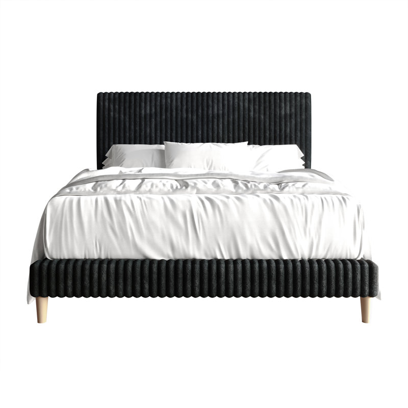 Corduroy Velvet Upholstered Bed | Modern Chic Design