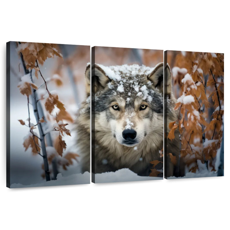 Brampt Gray Wolf In The Snow, 36" H x 57" W