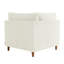 Fauteuil rembourré en velours côtelé beige avec dossier rembourré, module de fauteuil simple à un accoudoir pour canapé modulaire-1910717006