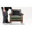 Fauteuil berçant rembourré 29,1 po de largeur avec pieds en bois massif-1639739185