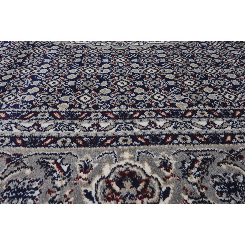 Tapis transitionnel bleu foncé Sutphin Collection, Rectangle 10 pi x 14 pi
