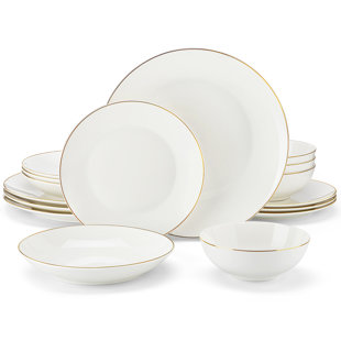 Service de table 16 pièces en porcelaine tendre, service pour 4