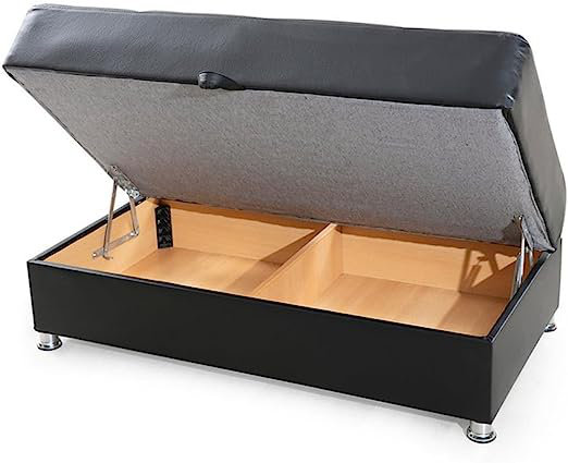 Chayla Ottoman, Black Leather