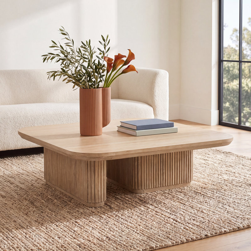 Vander Wood Square Coffee Table, Tawny Brown
