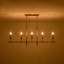 Lustre linéaire pour îlot de cuisine à 5 lumières avec abat-jour en tissu effilé