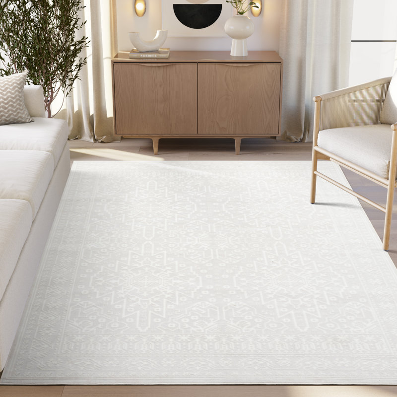 Abani Rugs Ardencroft REG520A Cream Tone-on-Tone Vintage Inspired Area Rug, Rectangle 7'9" x 10'2"