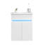 Meuble-lavabo mural de 16 po avec lavabo, lumière de détection de radars et grand espace de rangement pour les petits espaces