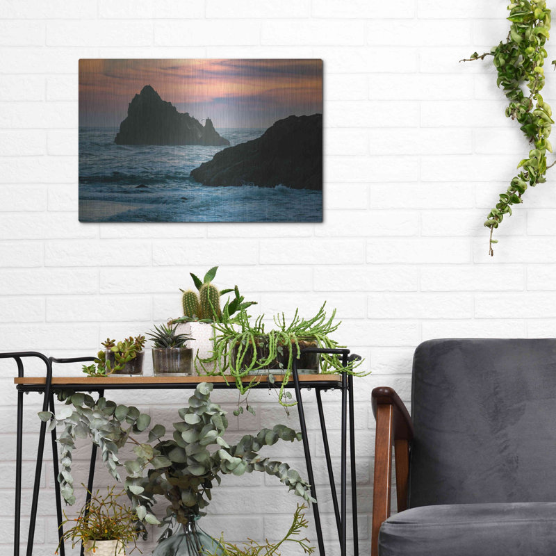 «Sunset Island», art mural en métal, H 12 po x l 16 po