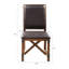 Chaise d'appoint rembourrée en similicuir avec structure en bois massif et supports industriels en métal