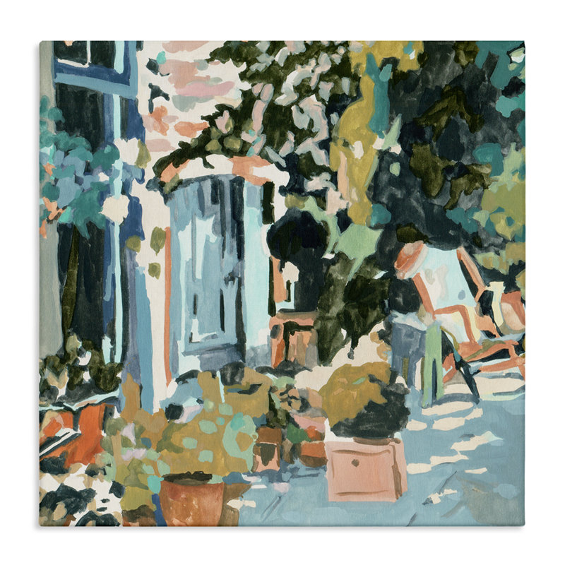 Art abstrait sur toile, paysage urbain abstrait, par Melissa Wang, H 17 po x l 17 po