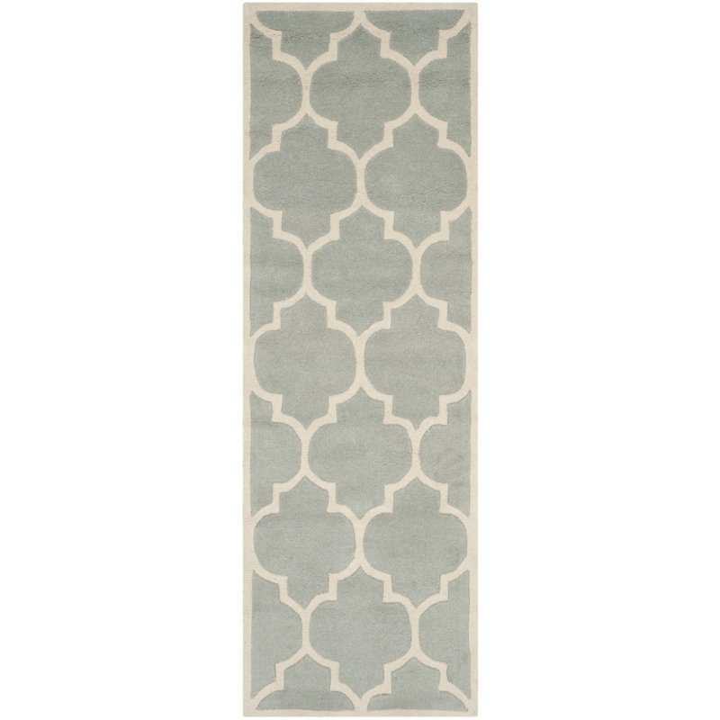 Carolene Hand Tufted Wool Geometric Rug, Runner 2'3" x 15'
