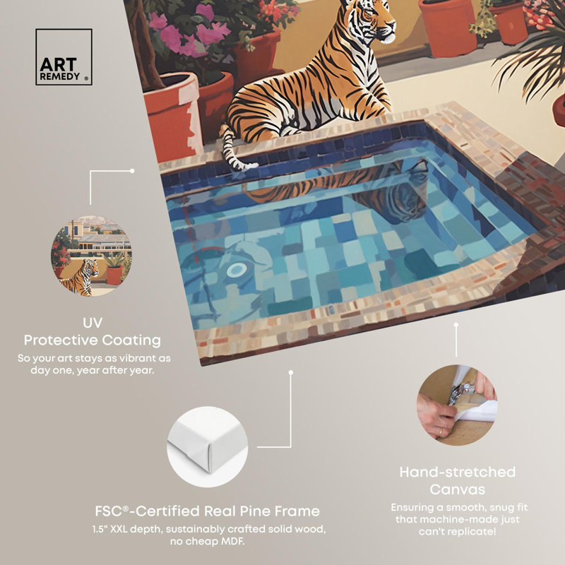 Art mural sur toile, "Tiger", Toile tendue, H 54 po x l 36 po