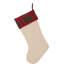 Chaussette de Noël en lin brodé 21 po L - Camion rouge
