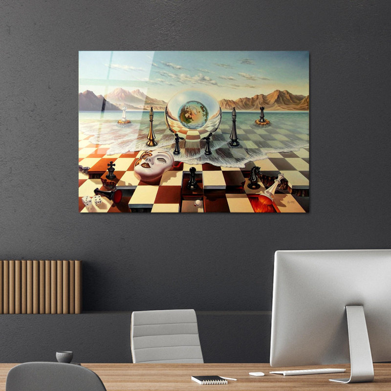 Superbe peinture murale en verre trempé 27,6 po x 39,4 po | 100% verre trempé, épaisseur: 0,16 pouce | Décoration élégante pour le salon ou le bureau, durable et facile à nettoyer, idée de cadeau parfaite