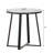 White Faux Marble and Matte Black End Table