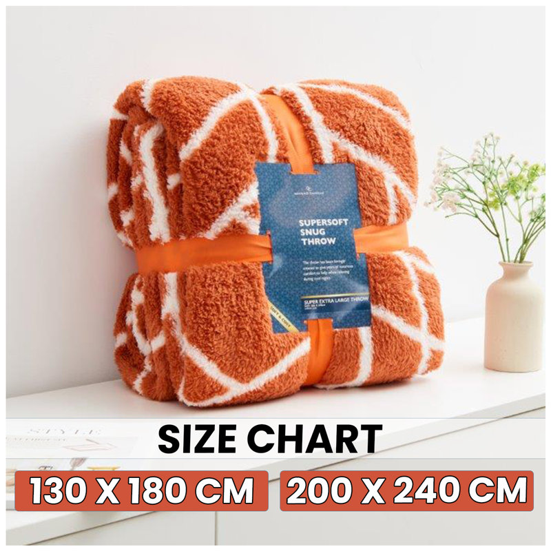 Standard Heated Throw Blanket, W130 x L180cm, Rust