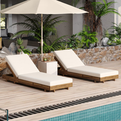 Acacia Wood Lounge Chairs With Soft Cushion