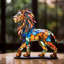 Colorful Mosaic Metal Animal Statues