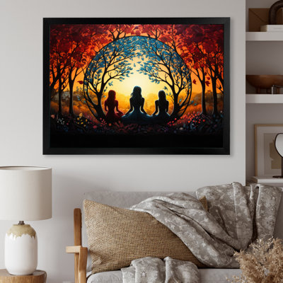 «Orange Orange Yoga In Harmony I», reproduction d'art sur toile