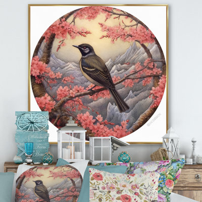 «Finches Brid On Blossom Apple II», reproduction d'art sur toile