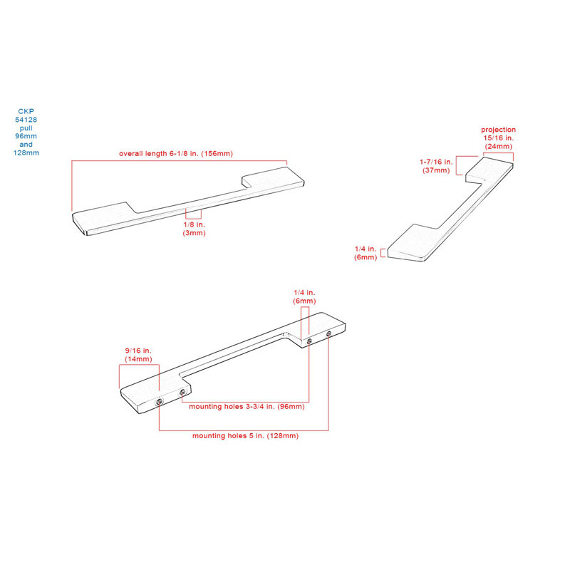 Origins 3 3/4" Center to Center Bar Pull