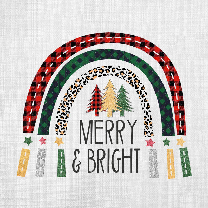Christmas Rainbow - Coussin décoratif inclus, 18 po x 18 po