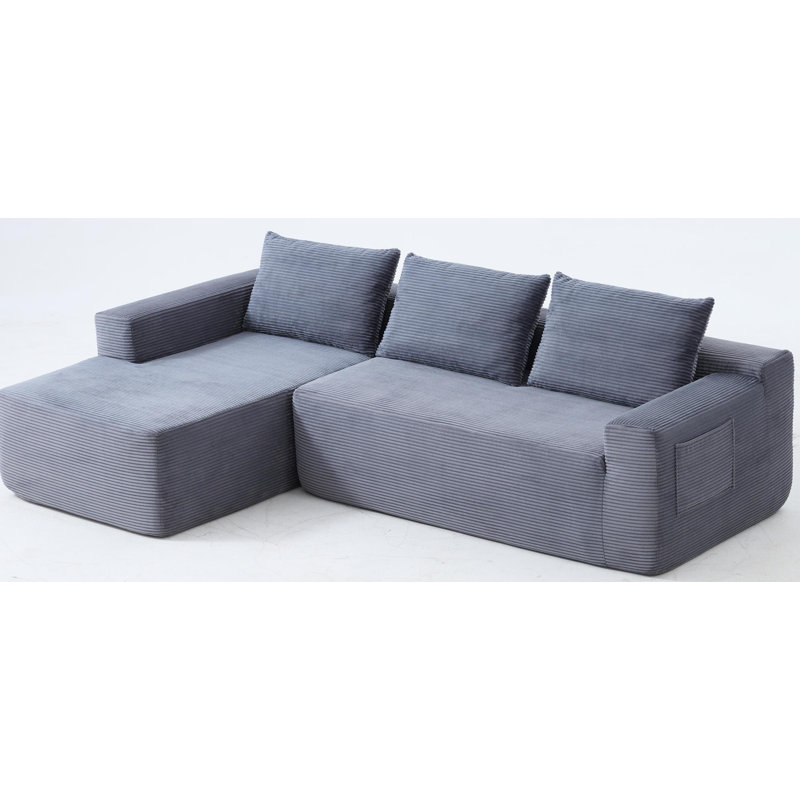 NOUVEAU Canapé modulaire en nuage avec méridienne en forme de U 96,9 po, canapé modulaire moderne avec siège profond, fauteuils rembourrés pour la chambre à coucher du salon, aucun assemblage requis