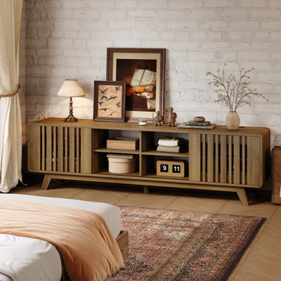 Regal TV Stand for TVs up to 75'',Entertainment Center Sliding Door