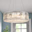 6- Light Modern Mid-Century Luxury Round Crystal Chandelier Chrome Drum Crystal Pendant Living Room-1058010189-1058010188