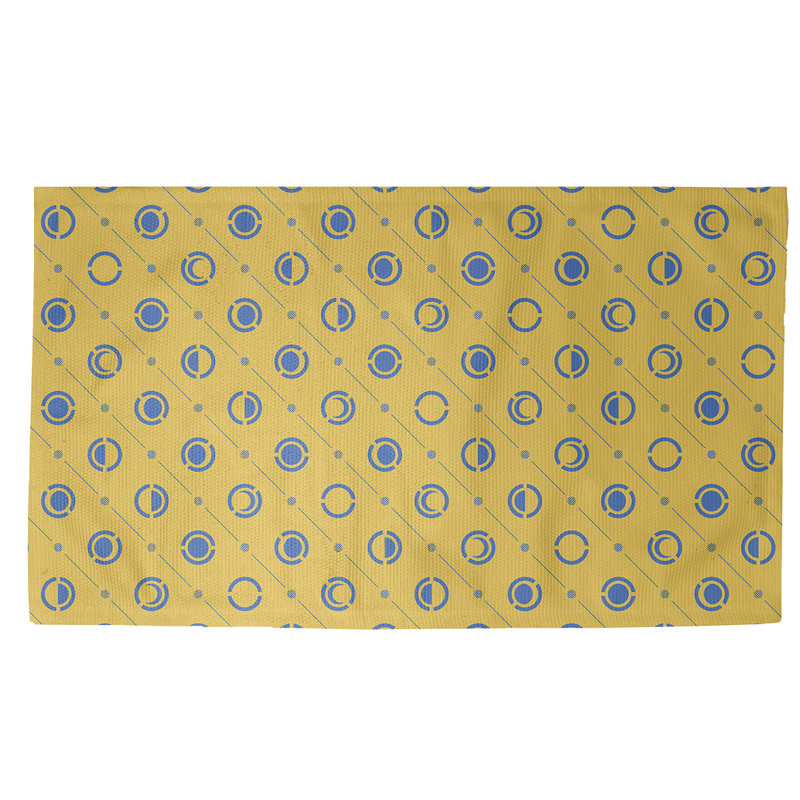 Jaune Tapis décoratif phases de lune, Rectangle 3 pi x 5 pi