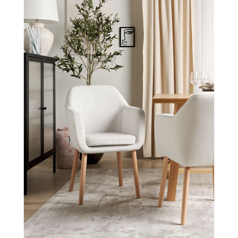 YORKVILLE II 47cm H Polyester Upholstered Upholstered Back Armchair, White