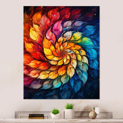 Colorfulfloral Fractal Spiral III - impression d'art mural en métal fractal
