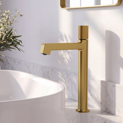 Single Hole Vessel Bathroom Faucet, Single Handle Vessel Bathroom Sink Faucet with Drain Assembly
