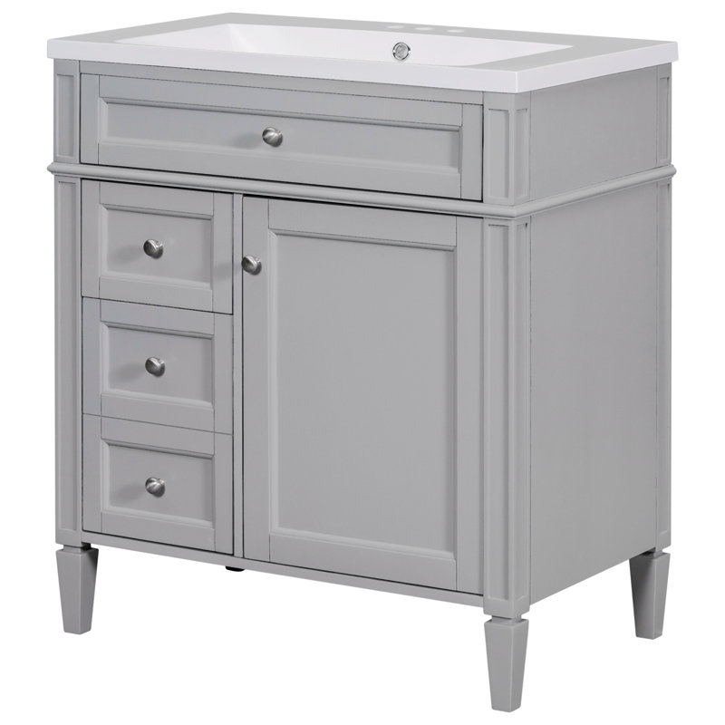 Rangement pour salle de bain Suzuko, Gris