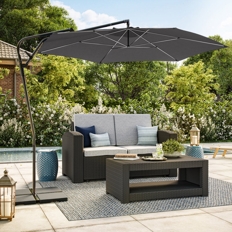 Parasol en porte-à-faux 116 po Monje, gris
