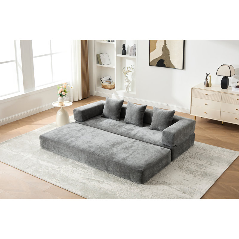 Fauteuil convertible, canapé-lit et matelas de lit pliant avec oreillers pour le dortoir, salon. 6 fonctions fonctionnelles, matelas à ressorts confortables, housse lavable, dessous de lit, rangement latéral et télé
