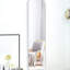 47x14in Silver Rectangular Door Mirror - Hd Glass, Rust Aluminum Alloy Frame, Feature 47 X 14in Doorway Classic Look, 4mm Rust- Frame