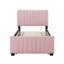 Lit plateforme tapissier en velours avec lit gigogne-702214725-702214731
