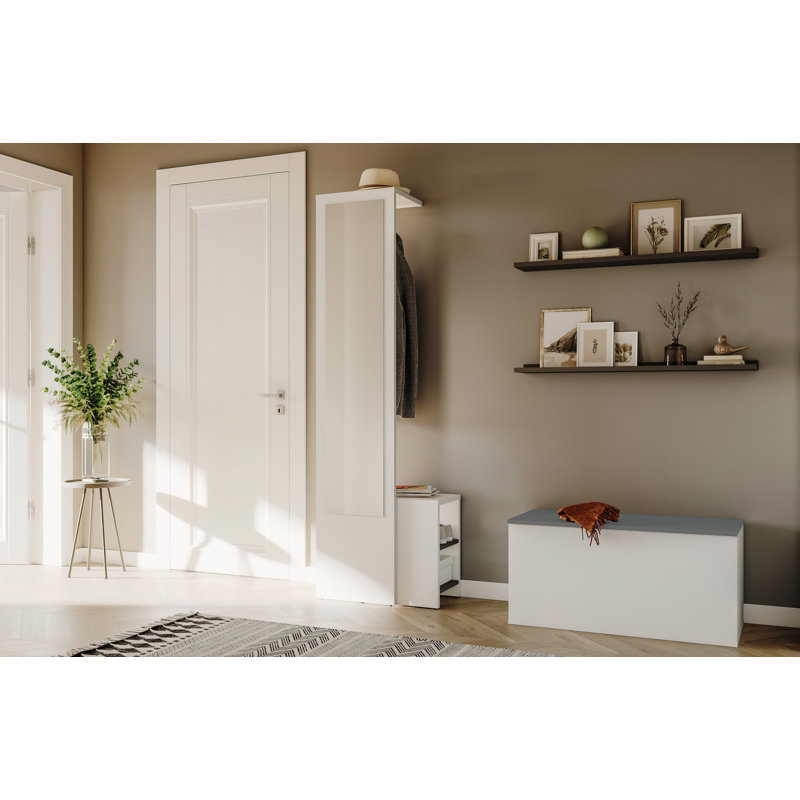 Alcesta  Storage Bench, White/Grey