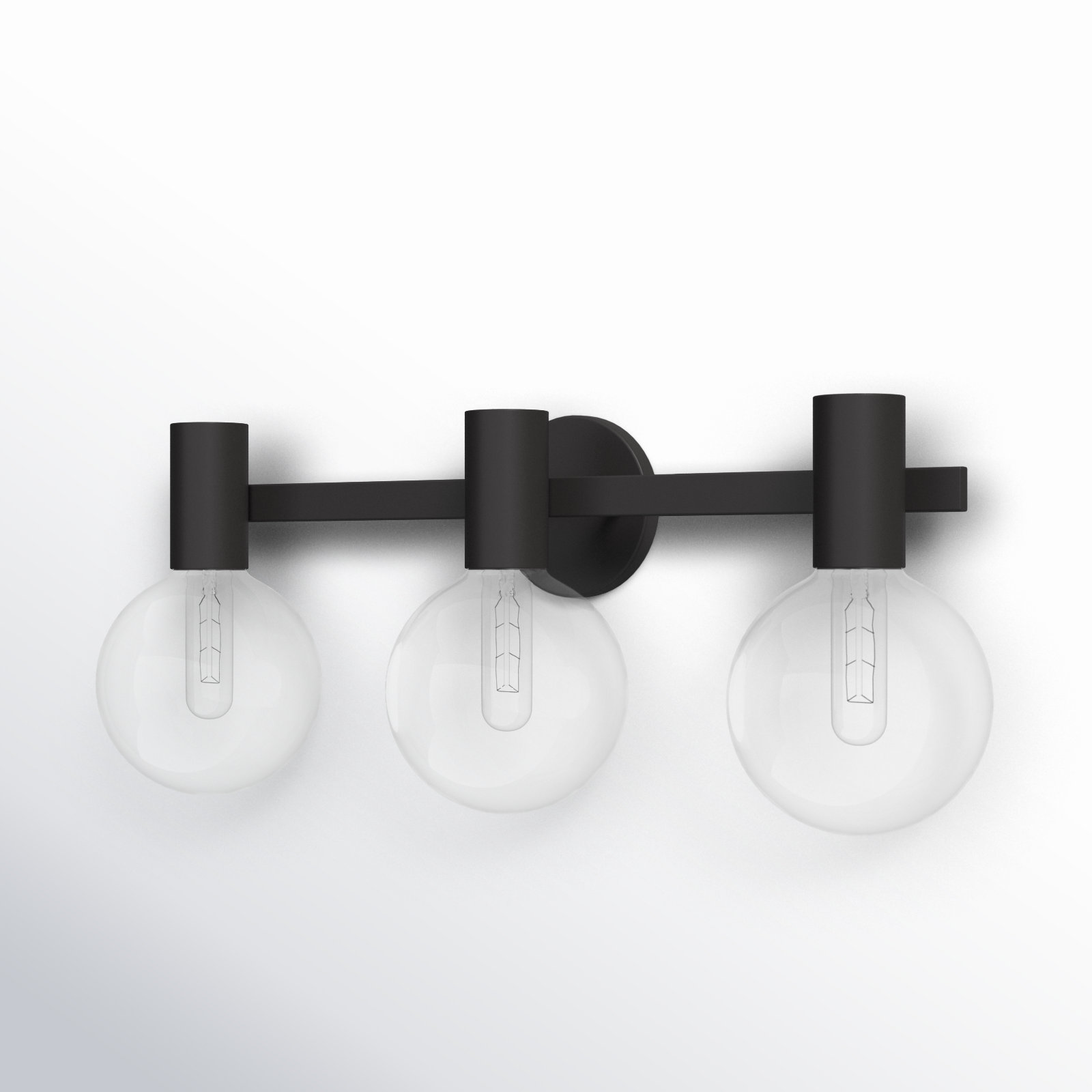 Roelf 3 Light Transparent Bath Sconce, Matte Black