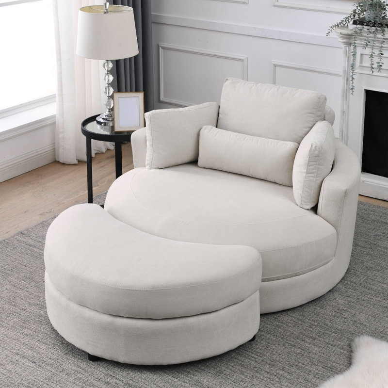 Canapé moderne avec accoudoir pivotant Welike, Beige