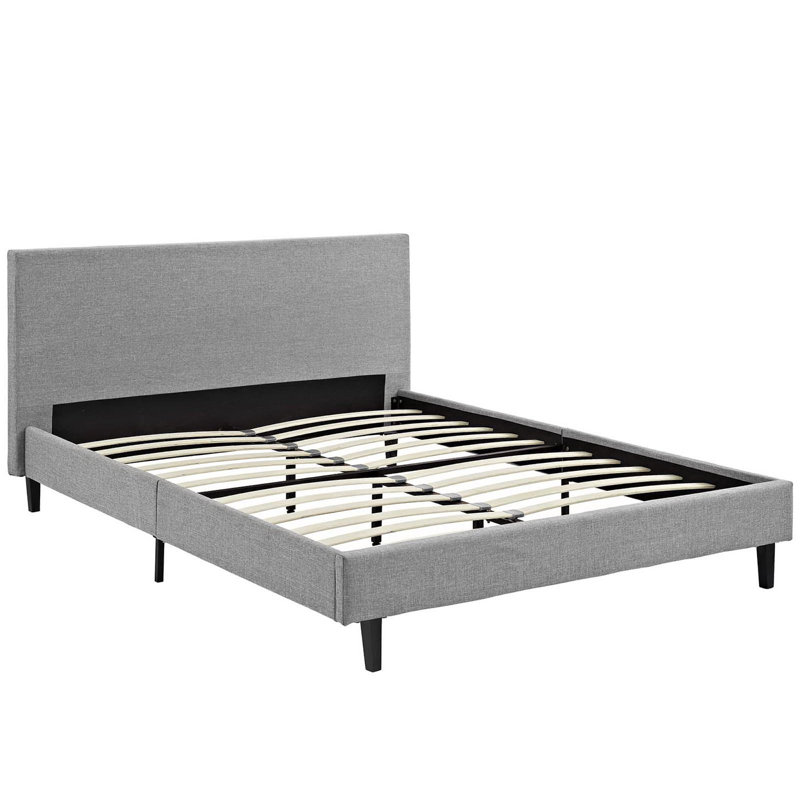 Modway Bed Frame, Light Gray, Queen