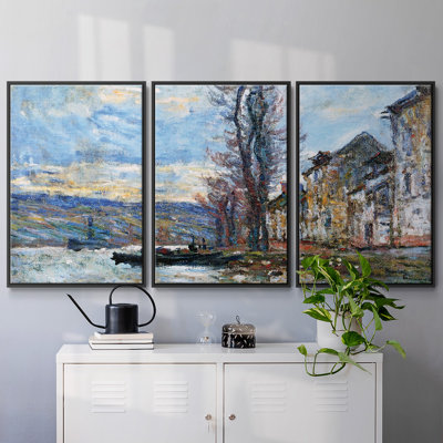 " The Seine At Lavacourt, Winter, 1879 " 3 - Pieces
