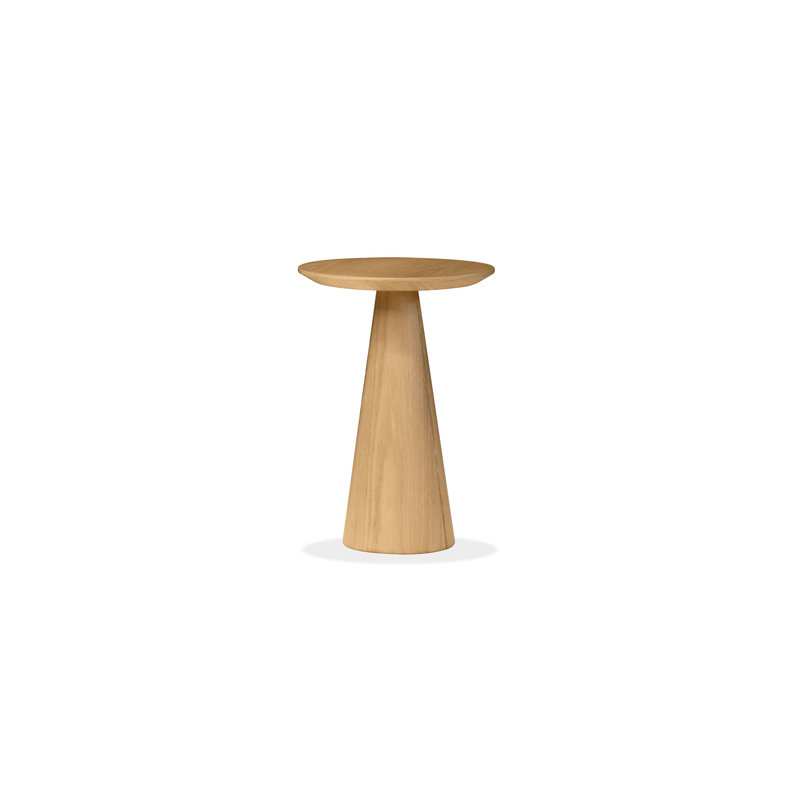Tower Wood Medium End Table, White Oak, 20"  H x 14" W x 14" D