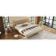 Lit plateforme en bois de style rétro avec tête de lit en forme de gourde-225400732