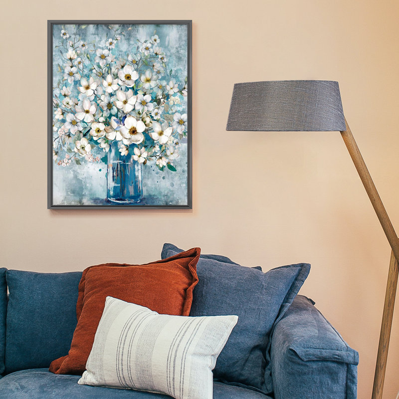 Luxueuse reproduction d'art sur toile encadrée en aluminium pour le salon, Noir, H 16 po x l 12 po