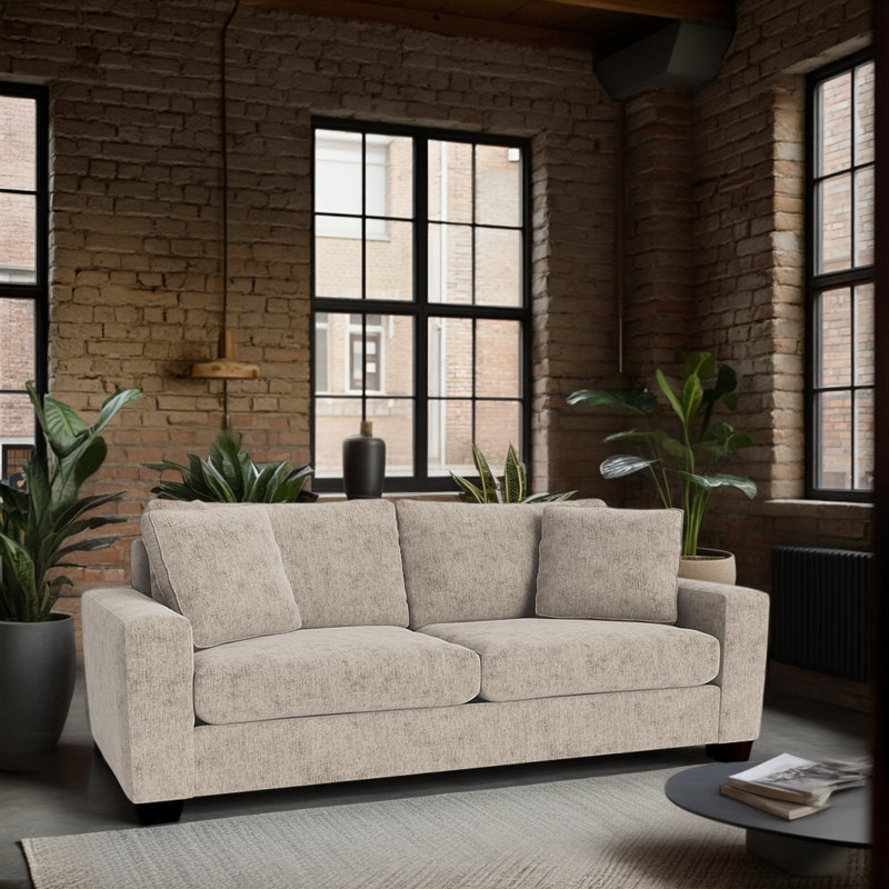 Canapé-lit rembourré Anastase, Espresso, Étain Giovanna